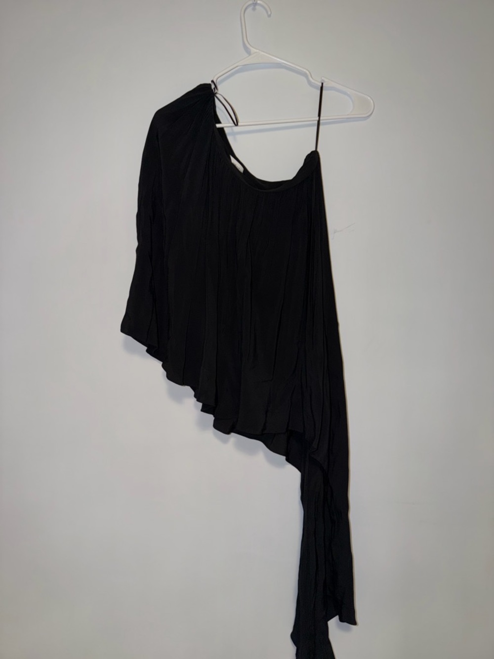 Zara Black One-Shoulder Draped Asymmetric Dress